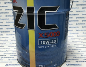 Масло моторное полусинтетическое ZIC X5000 Diesel 10W-40 20л. на Автохимия - 192658